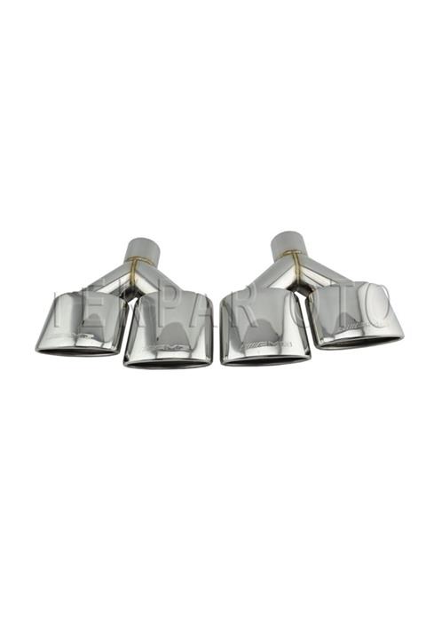 AEM Mercedes W204 C63 Amg Egzoz Ucu Set Krom 4 Çıkış Oval