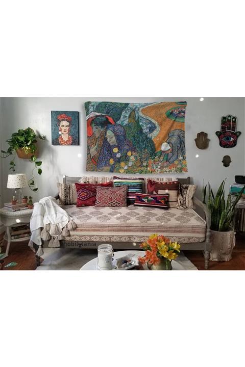 Hobimania Duvar Örtüsü Tapestry Vincent Van Gogh Memory Of The Garden At Etten 70x100 cm Duvar Dekorasyon Moda