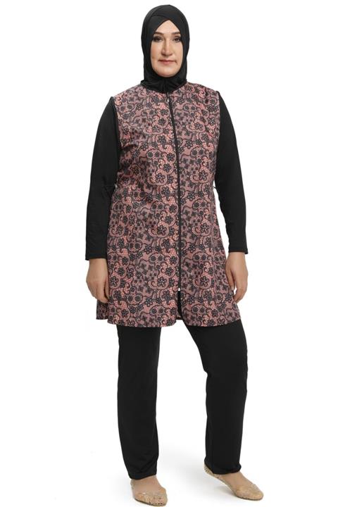 Armes Büyük Beden Tam Kapalı Tesettür Mayo 9275/635 Pembe