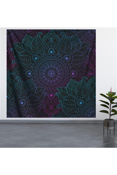 ALAMODECOR Mandala Duvar Örtüsü (100X100, 140X140) / Duvar Halısı