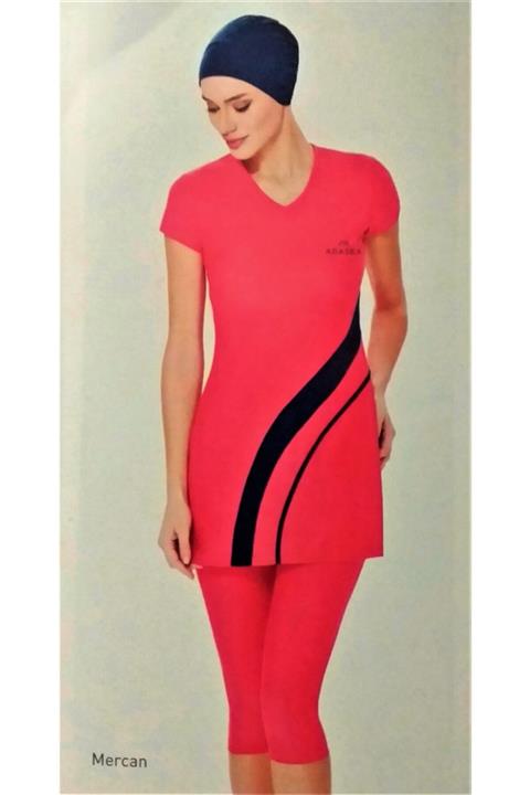 Adasea Yarı Kapalı Tesettür Mayo Mercan