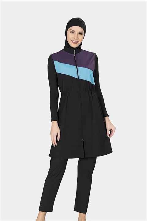 LADYTES Kadın Siyah Tesettur Mayo