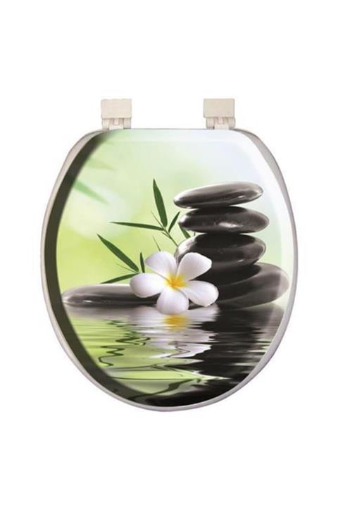 Softy Comfort Lüks Klozet Kapağı Beyaz Yansıma Desen