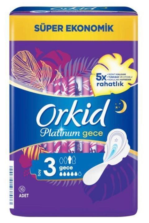 Orkid Platinum Gece 16'lı Hijyenik Ped