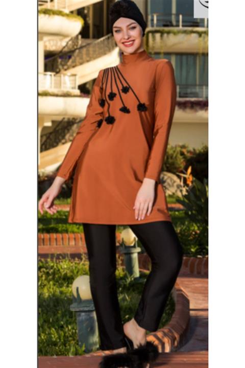 Armes Tüllü Çiçekli Tesettür Mayo