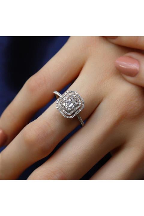 Safir Kuyumculuk Baget Pırlanta Yüzük Py87823