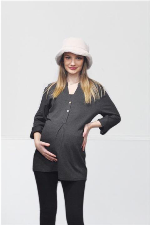 MERLİYN GİYİM Merliyn Düğmeli Hamile Tunik Mr-114