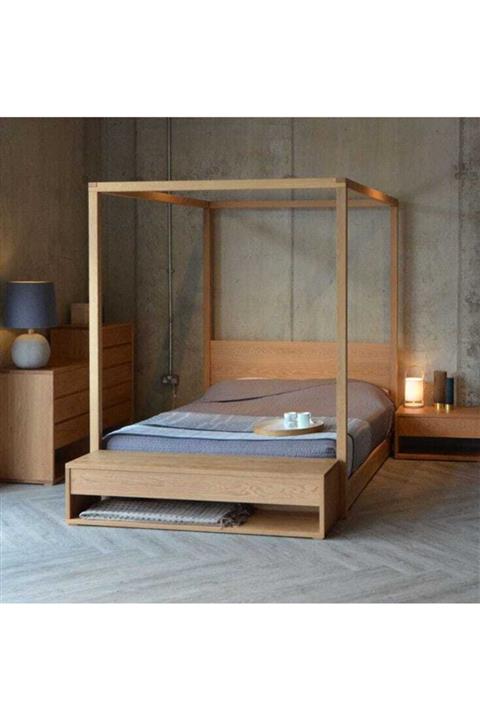 Latanwood Ahşap Karyola Bench & Komodin Dahil