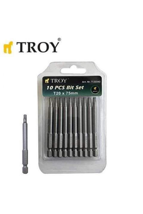 TROY 22242 Torx Bits Uç Seti (t20x75mm, 10 Adet)