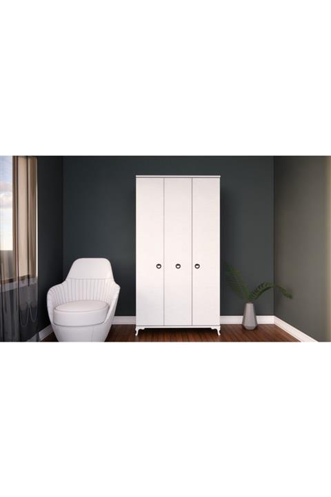 Baby House Babyhouse Star Beyaz 3 Kapaklı Dolap/gardırop/ 3'lü Dolap