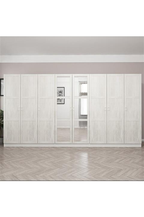 Minar Kale Country 8 Kapak Aynalı 4ç Zincir Dolap Eskitme