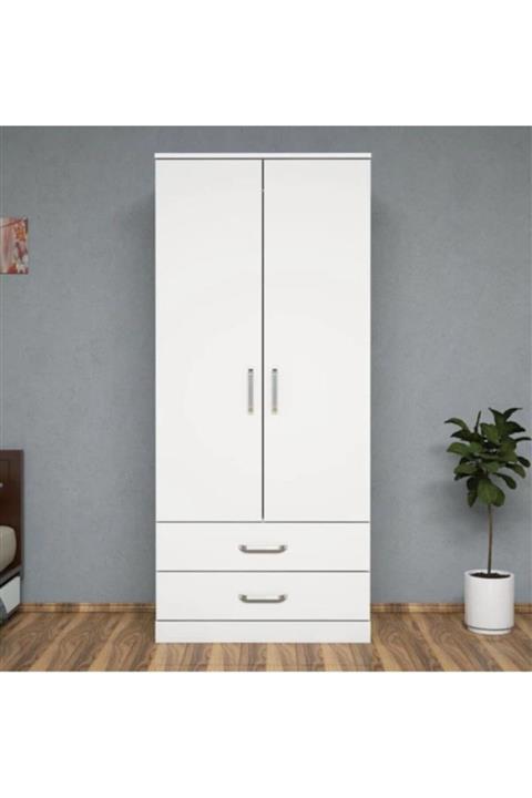 Right Place 2 Kapaklı 2 Çekmeceli Gardırop - Beyaz Sb2k2ç