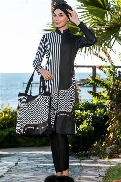 Armes Kadın Dokuma Uzun Kollu Yelekli Tesettür Mayo Arms20s-530-3