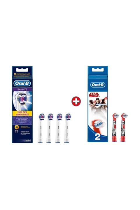OralB Diş Fırçası Yedek Başlığı 3D White 4'lü+ Starwars 2'li