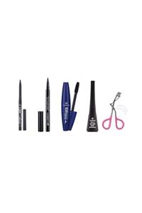 MONİCATİME Göz Makyaj Seti Eyeliner Dipliner Kalem Blue Mascara Kirpik Kıvırıcı Set