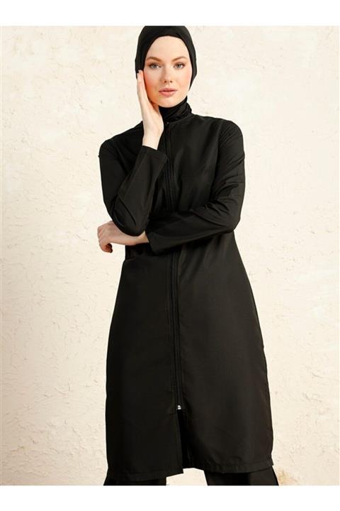 Mayo Bella Kadın Siyah Uzun Tam Kapalı Mayo