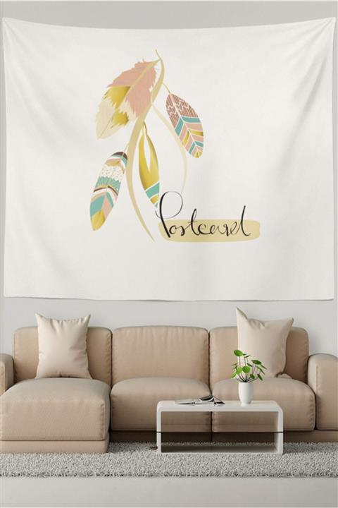 Ysahome Soft Renkli Yaprak Desenli Duvar Halısı