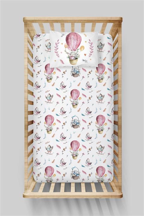 Tuğba Kuğu Organik Pamuk Saten Lastikli Çarşaf Seti (60x120) - For Baby Serisi