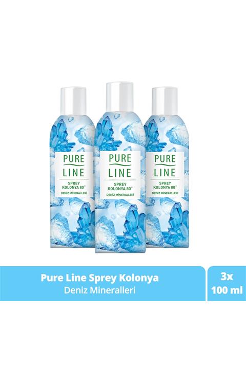 Pure Line Deniz Mineralleri 80 ° Sprey Kolonya 100 Ml X3