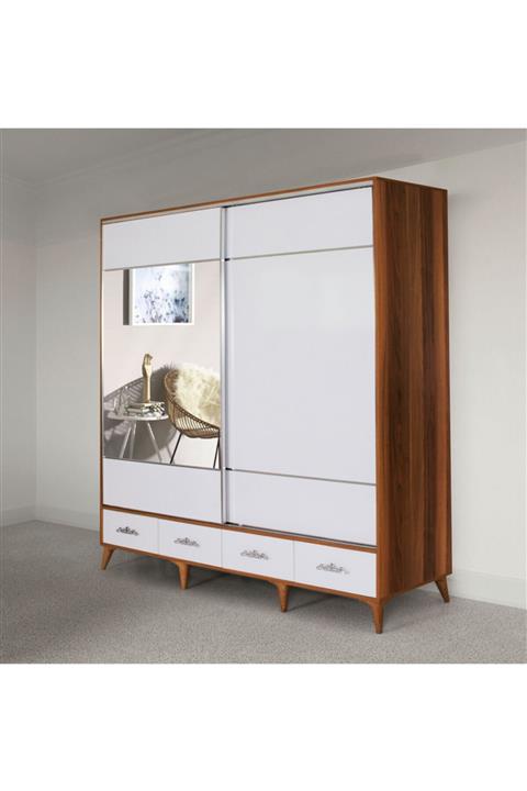 MOBİLYA SARAYI Modern Sürgülü Çekmeceli Gardırop