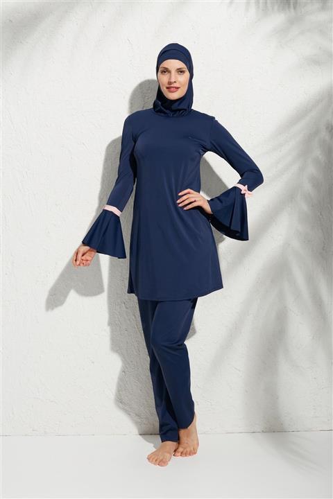 Pierre Cardin Kadın Lacivert Uzunkollu Kolu Volanlı Tesettür Mayo