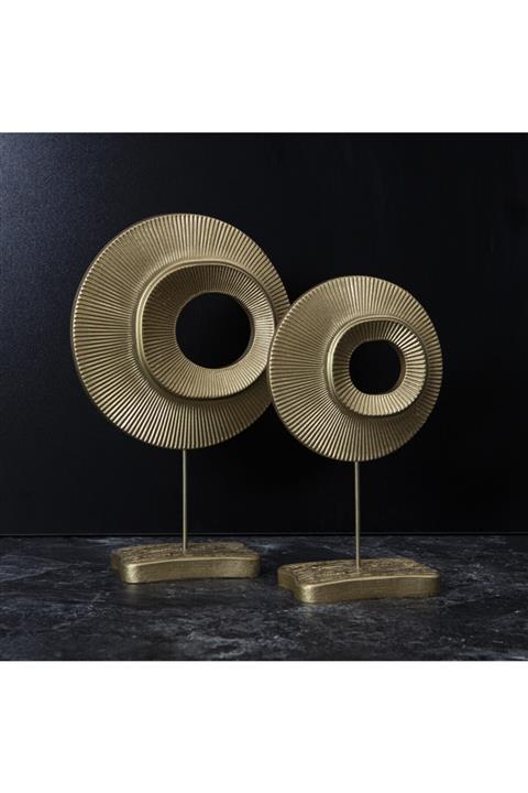 Vip Sanat 2'li Şık Dekoratif Halka Gold Renk Dekor Obje