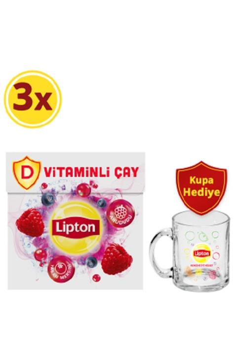 Lipton D Vitaminli Ahududu Ve Yaban Mersini Aromalı Bardak Poşet Bitki Ve Meyve Çayı 18'li X 3 Adet