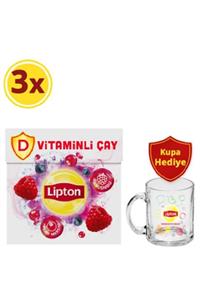 Lipton D Vitaminli Ahududu Ve Yaban Mersini Aromalı Bardak Poşet Bitki Ve Meyve Çayı 18'li X 3 Adet