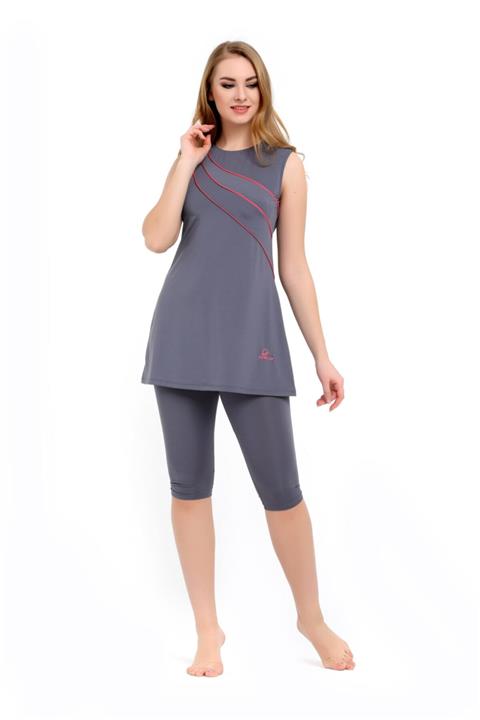 Chelly Kadın Antrasit Kolsuz Tesettür Mayo