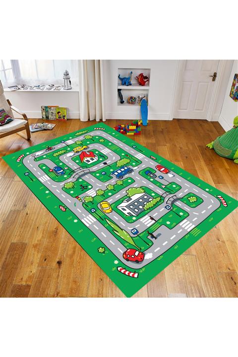 BKkids Araba Yol Ve Trafik Işaretleri Aktivite Çocuk Odası Halısı