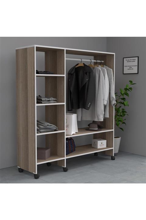 Kenzlife giysi dolabı mükremin 150*150*40 crd gardırop tekerlekli