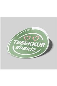 Matbaagraf Teşekkür Ederiz Sticker Yeşil 4x4cm 35 Adet