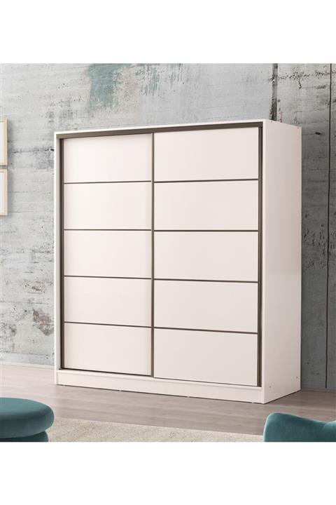 beenal Beyaz Sürgülü Gardırop 200 cm