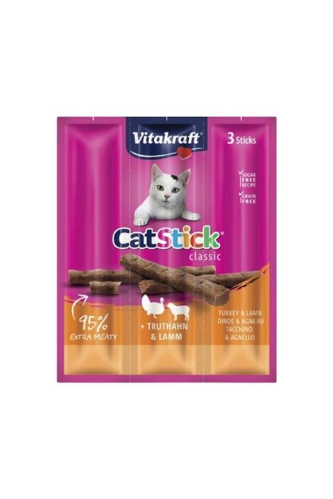 Vitakraft Cat Stick Hindi Etli Ve Kuzu Etli Yumuşak Kedi Ödül Maması 18 gr
