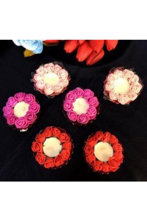 Gelince Alışveriş Pembe Tabaklı El Mumu