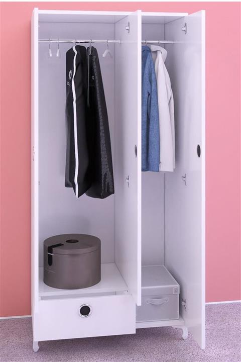 Kenzlife gardırop 3 kapaklı kapılı çekmeceli yasemin 168*80*42 byz ayaklı gardolap dolap