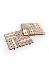 INTERBUILD REAL WOOD Interbuild Masif Akasya,ahşap Karo Zemin Kaplaması 30x30cm (10 Adet Karo = 0,9 M2),organik Beyaz