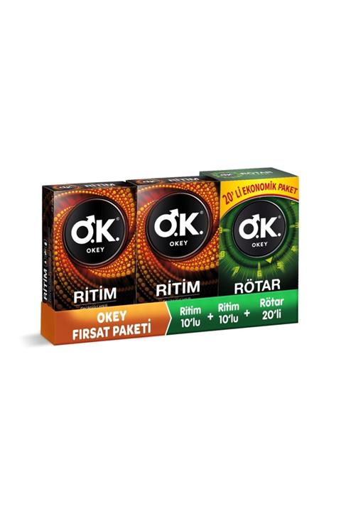 Okey Ritim 10lu Prezervatif X2 Ve Rötar 20'li Prezervatif