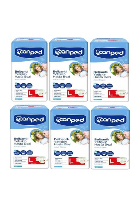 Canped Belbantlı 6lı Paket Yetişkin Hasta Bezi L