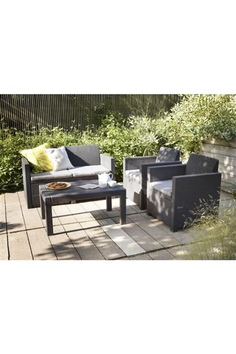 Keter Gri Allıbert Bahçe Balkon Oturma Takımı (4 Kişilik)