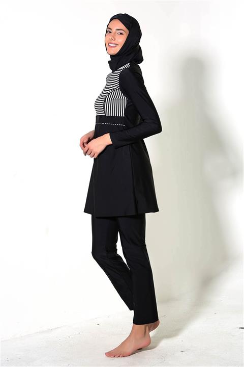 CAMASIRCITY Kadın Siyah Tesettür Mayo  7288