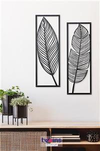 Twins Decorative Leaves Lazer Kesim Metal Duvar Dekoru