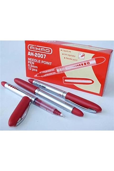 Aihao 2007 Roller Tip Pen 0.5mm Pilot Kalem Kırmızı 12\