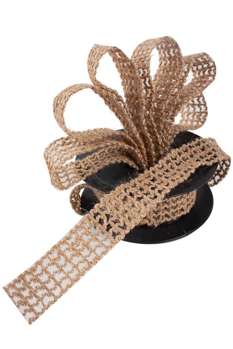 Kına Atölyesi Hasır Jut Fileli Şerit Kurdela 5 mt 2,5 cm