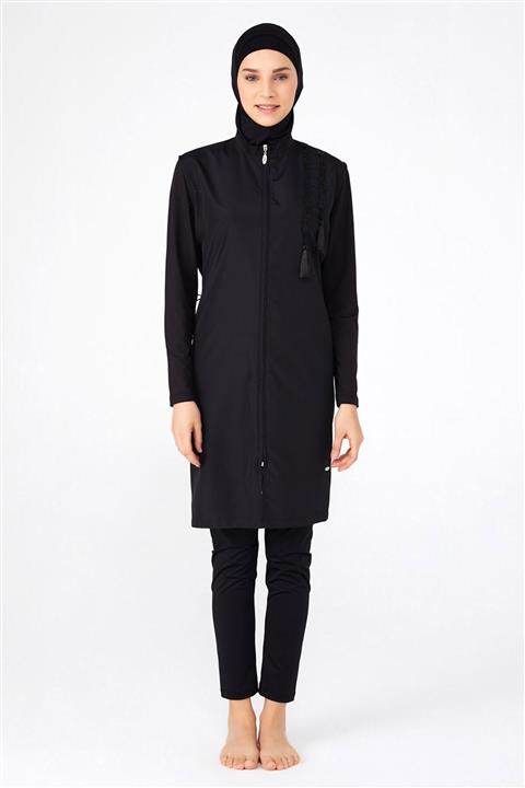 Adasea Tesettür Uzun Kol Haşema 1262 Siyah