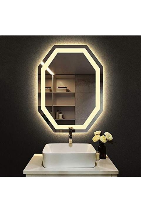 artglass vitray Led Işıklı Ayna 80x60