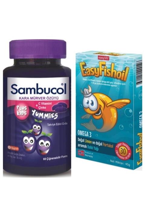 Sambucol Plus Kids Yummies 60 Tablet Ve Easyfishoil Omega 3 30 Jel Tablet