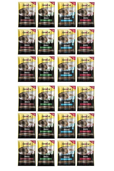 Gimcat Sticks 4 Çeşit Karma Kedi Ödül Mama 24'lü Paket