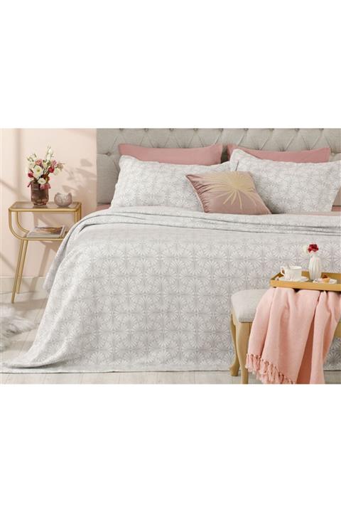 English Home Artdeco Jakarlı Tek Kişilik Yatak Örtüsü Takımı 160x240 Cm Gri