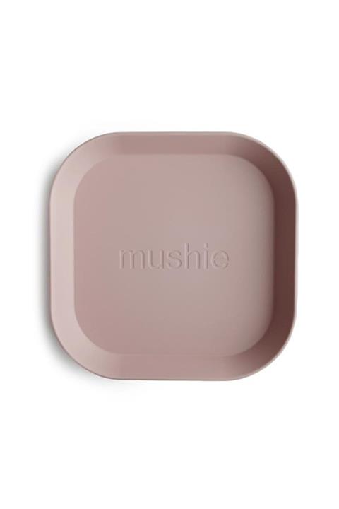 Mushie Dinner Plate Single Square Blush- Kare Tabak Tekli Uçuk Pembe Rengi